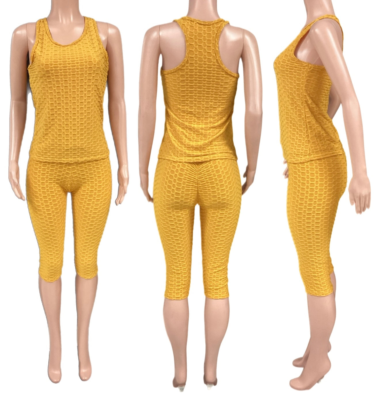 Honeycomb 2pc Tank & Capri workout set