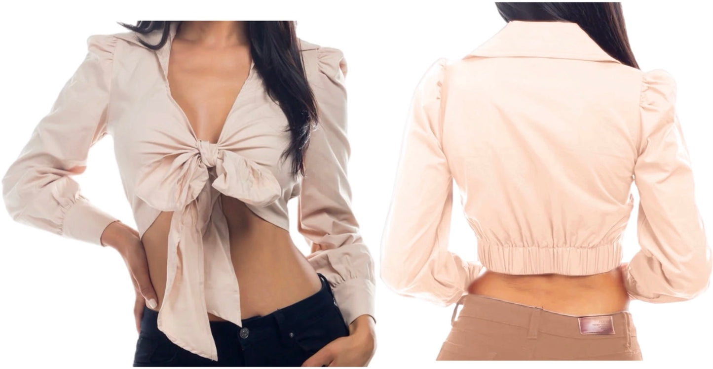 Bow Tie Crop Blouse