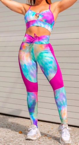 Tie Dye Rainbow Workout Set