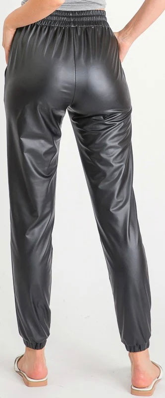 Leather Joggers