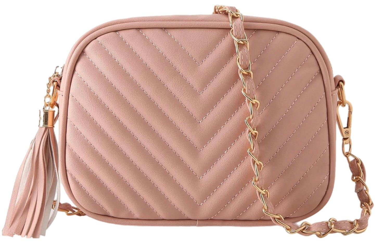 Tassel Quilted Crossbody Chain Purse