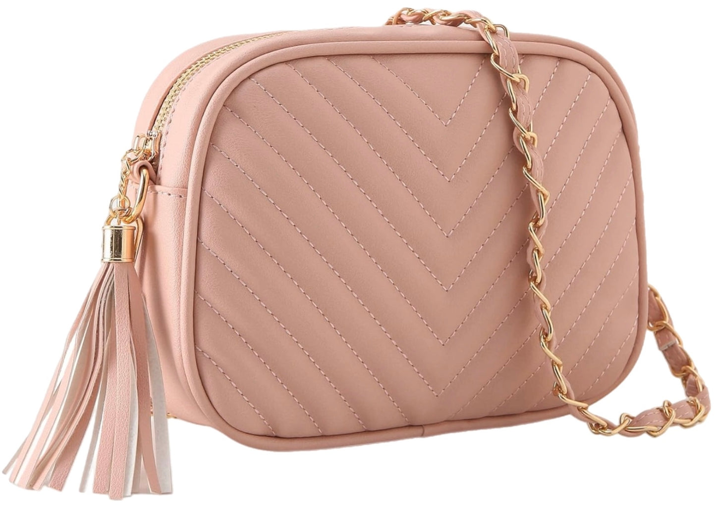 Tassel Quilted Crossbody Chain Purse