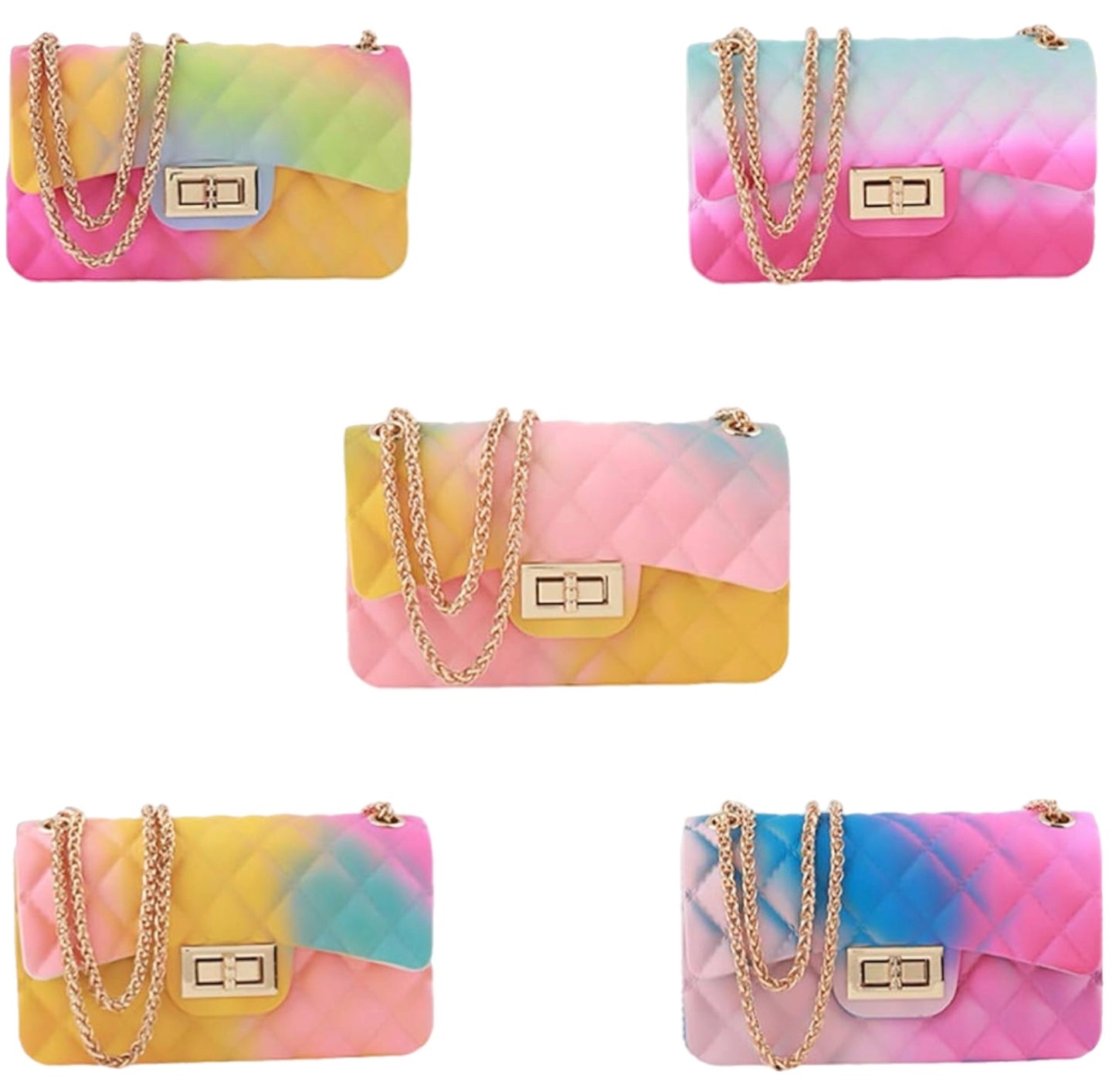 Rainbow Jelly Shoulder Purse