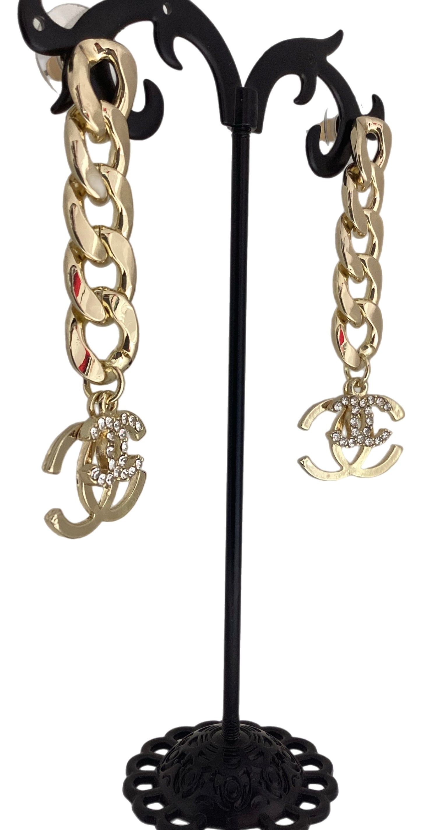 Long Chain Chanel Earrings