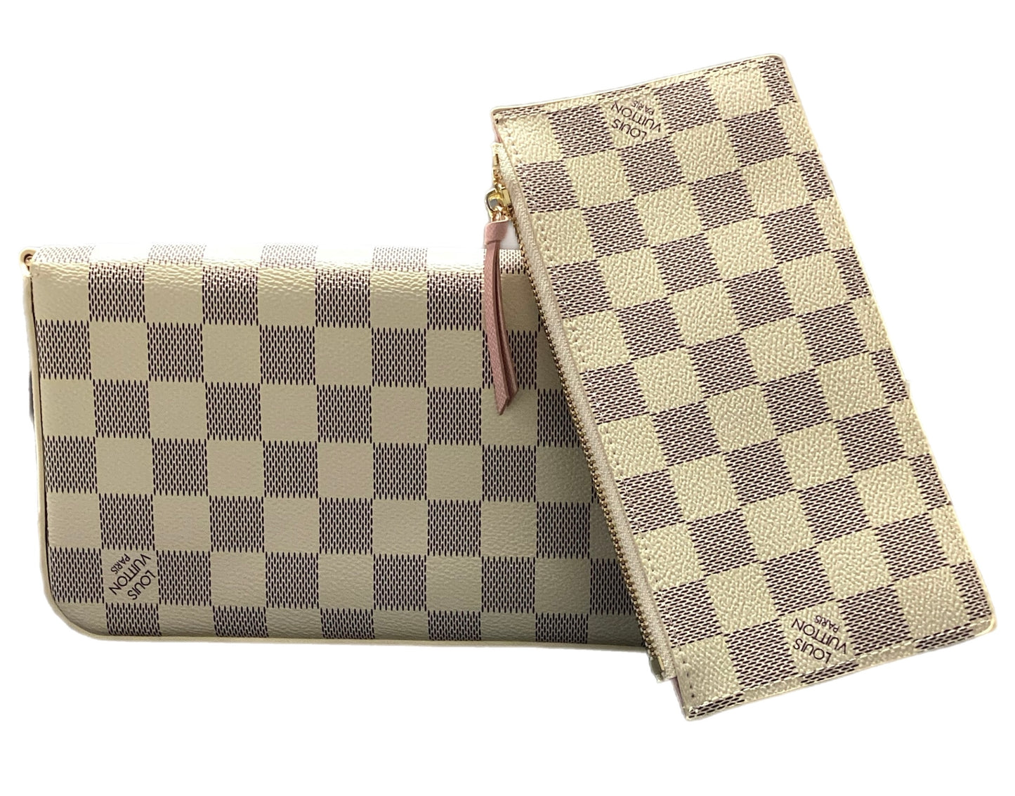 Beige Checker Louis Vuitton Clutch & Wallet