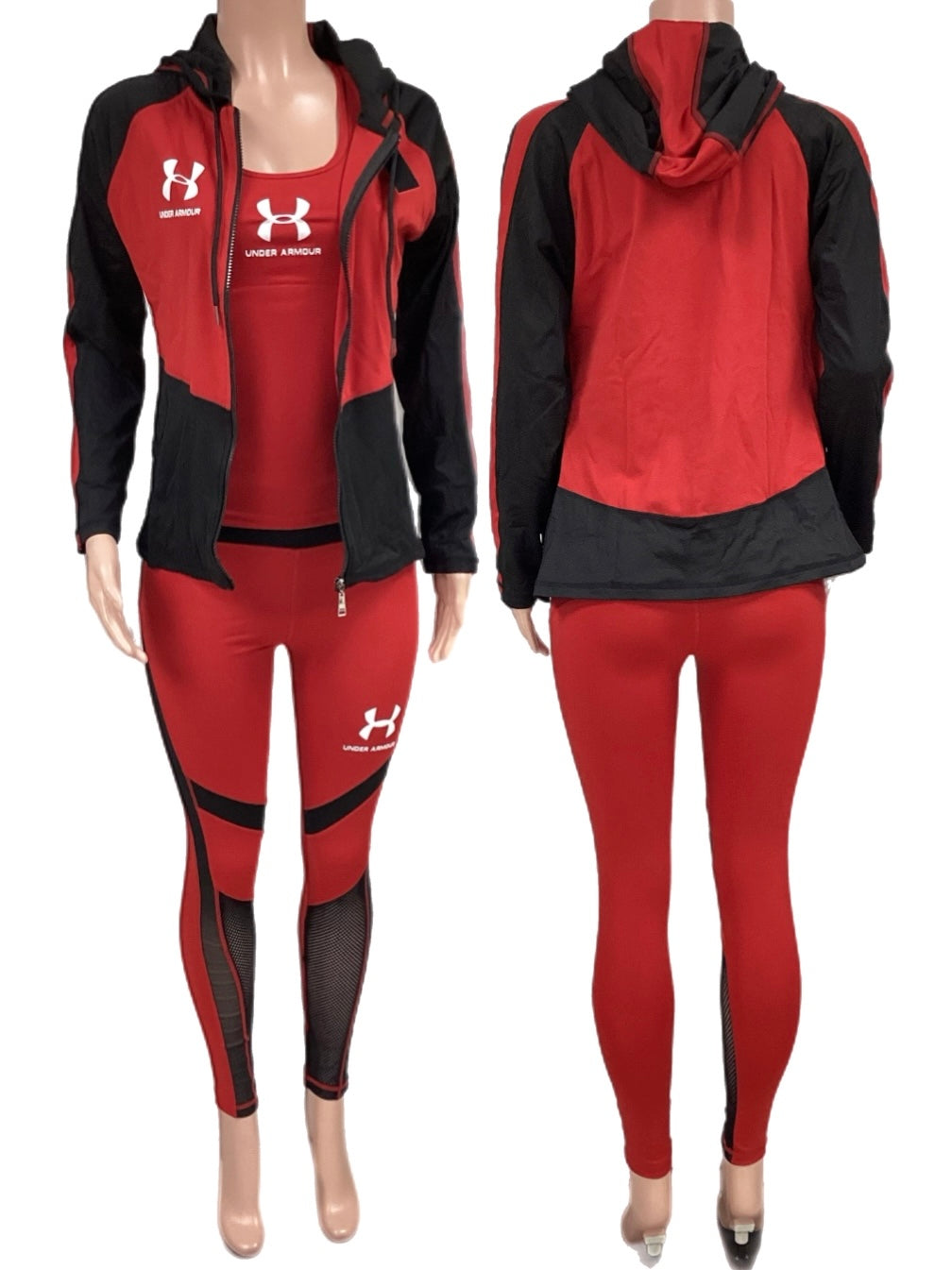 Red/Black Under Armour 3pc Track Set