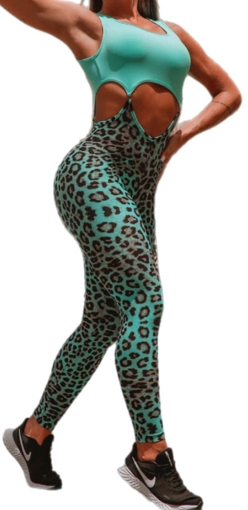 Teal Leopard Bodysuit
