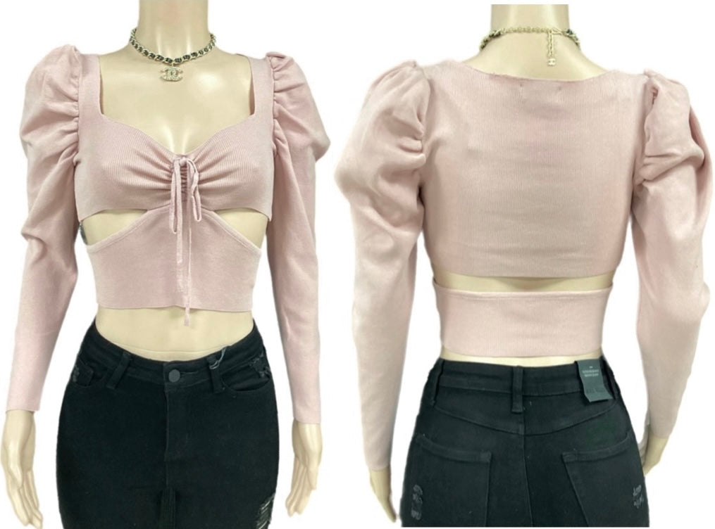 Lace Up Ruffle Top