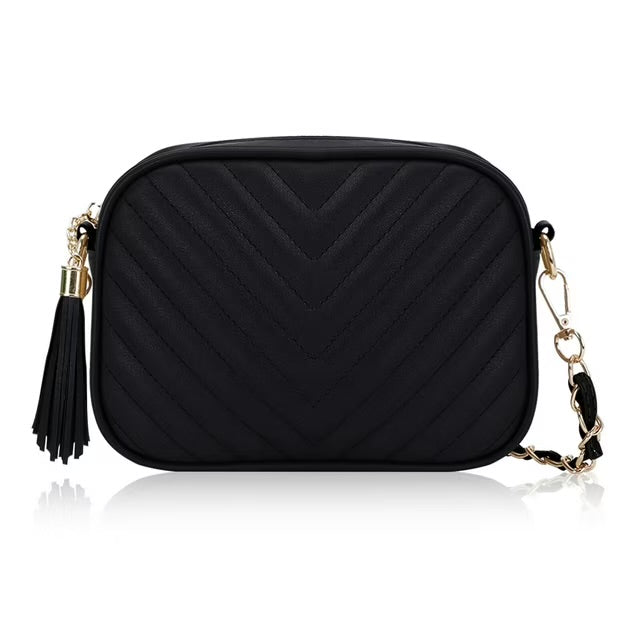 Tassel Quilted Crossbody Chain Purse