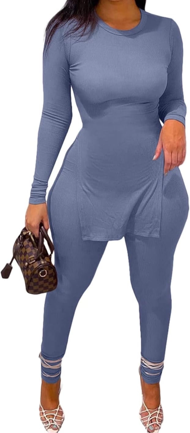 High Low Split Hem Top & Pants
