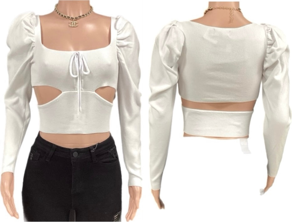 Lace Up Ruffle Top