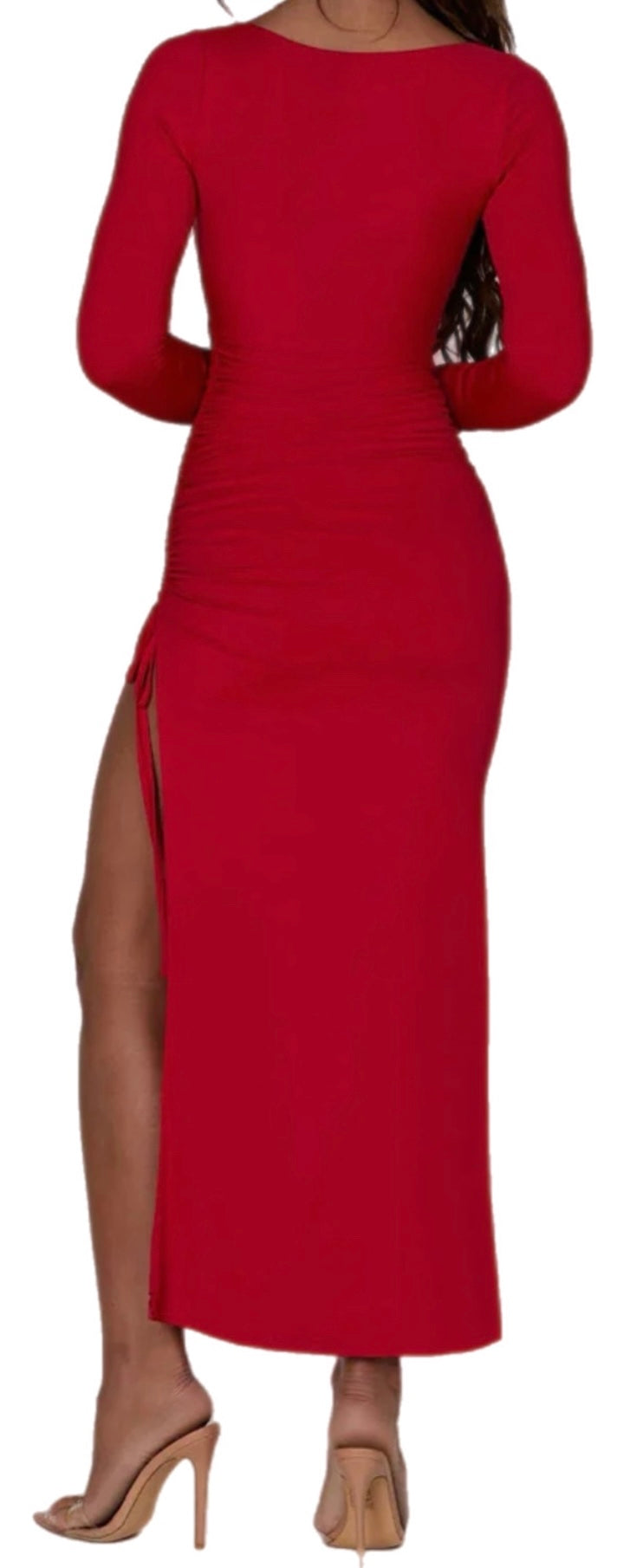 Square High Slit Maxi Dress