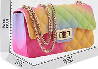 Rainbow Jelly Shoulder Purse