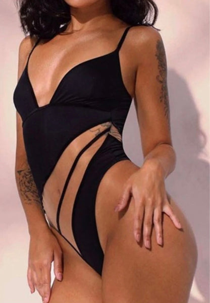 Black & Nude Mesh Bodysuit