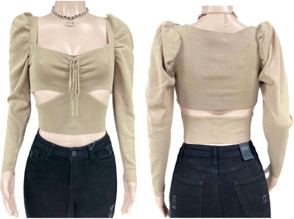 Lace Up Ruffle Top
