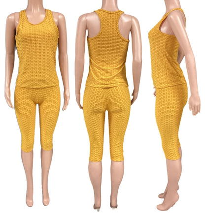 Honeycomb 2pc Tank & Capri workout set