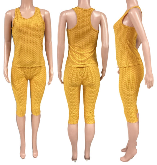 Honeycomb 2pc Tank & Capri workout set