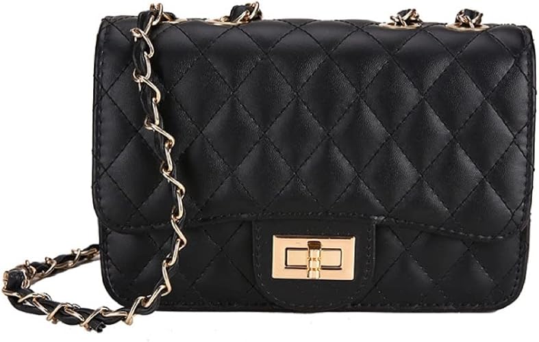 Quilted Lock Crossbody Chain Puse
