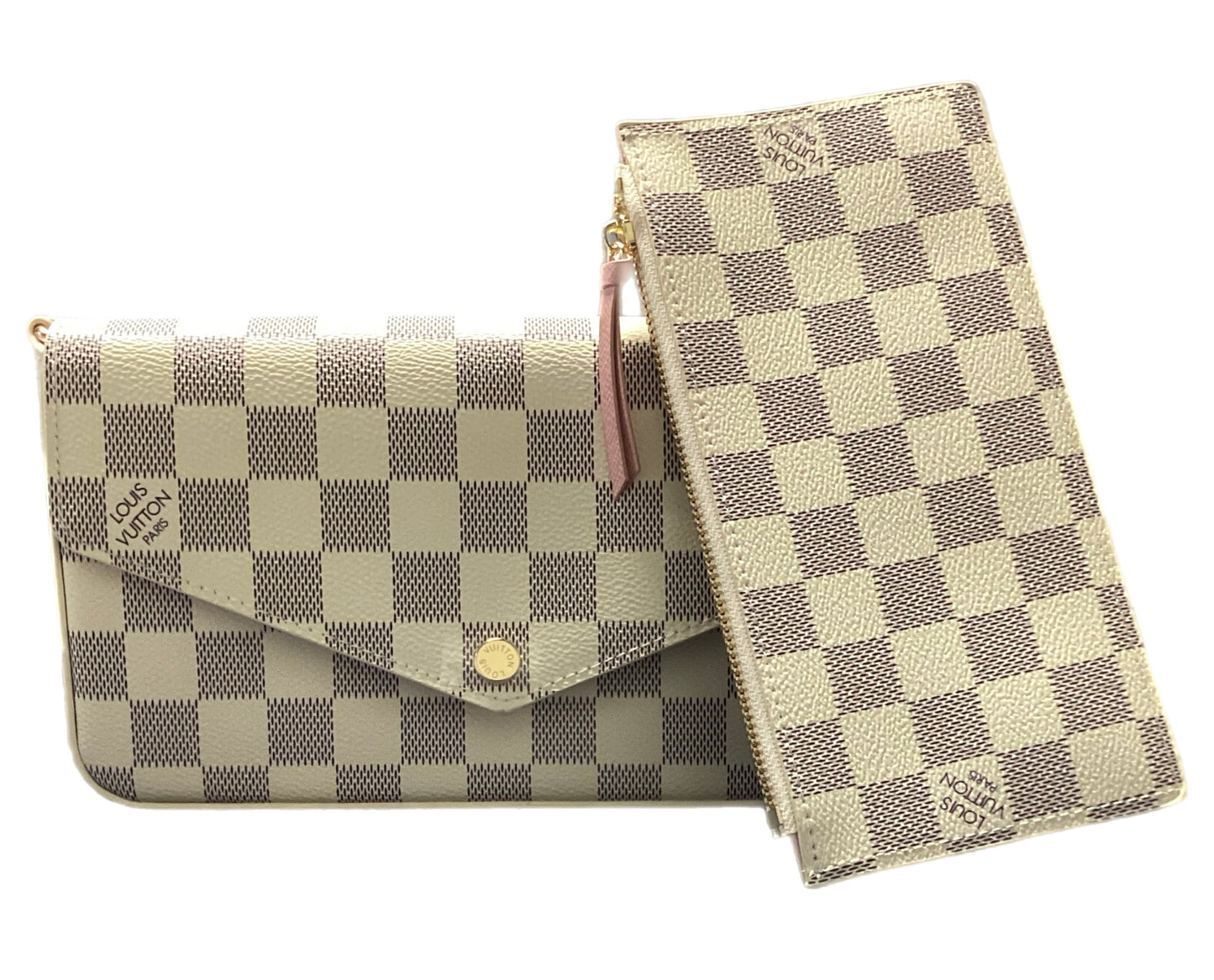 Beige Checker Louis Vuitton Clutch & Wallet