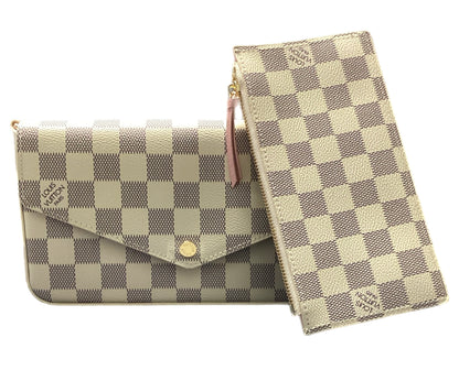 Beige Checker Louis Vuitton Clutch & Wallet