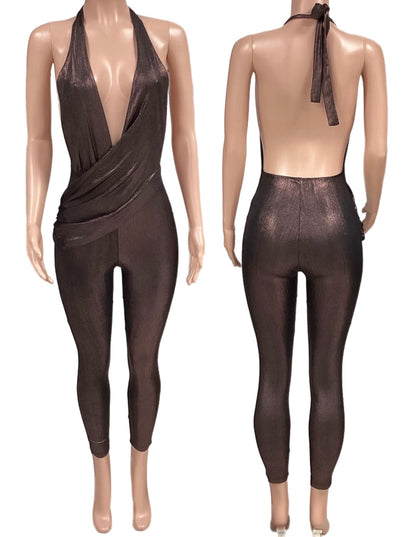 Bronze Halter top Body suit