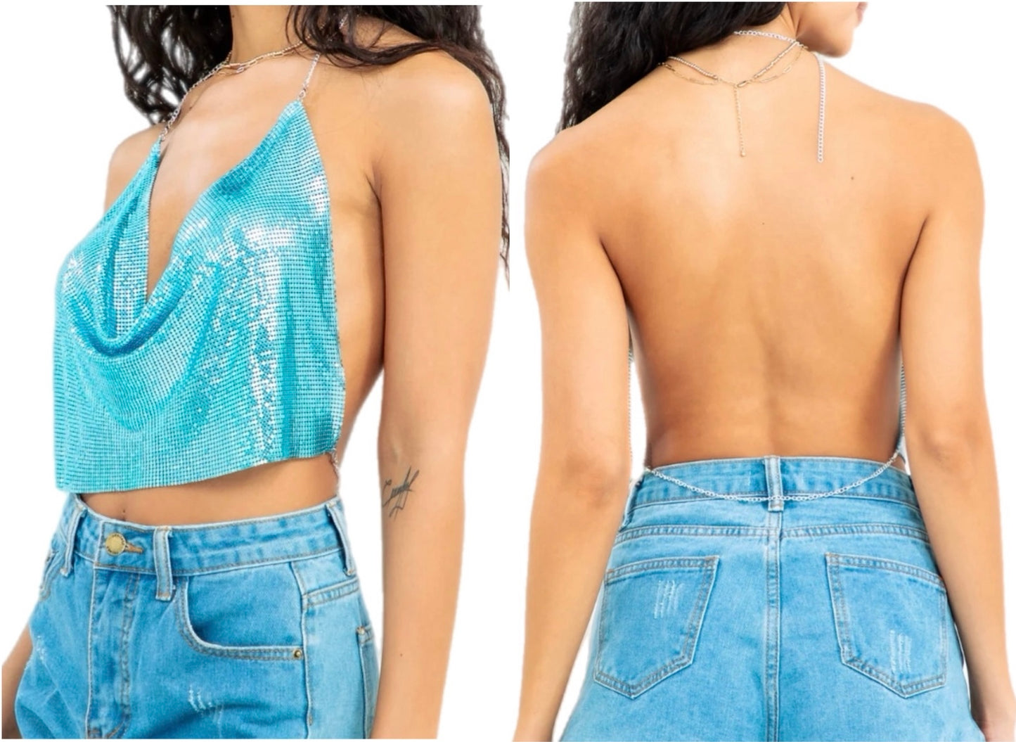 Cowl Neck Chain Top