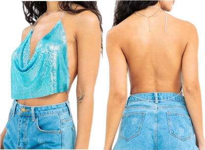 Cowl Neck Chain Top