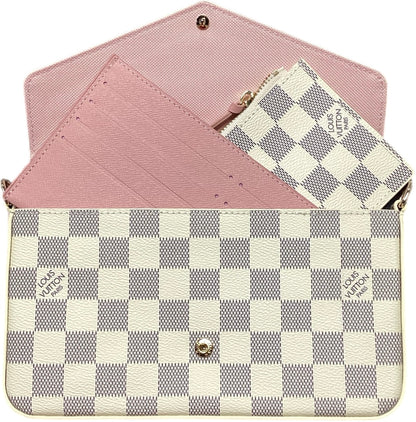 Beige Checker Louis Vuitton Clutch & Wallet