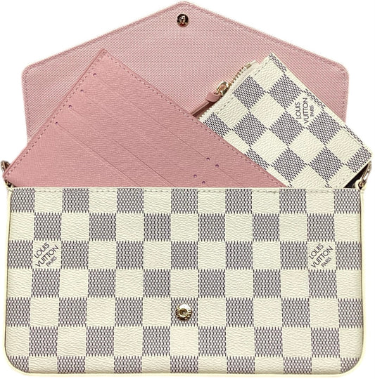 Beige Checker Louis Vuitton Clutch & Wallet