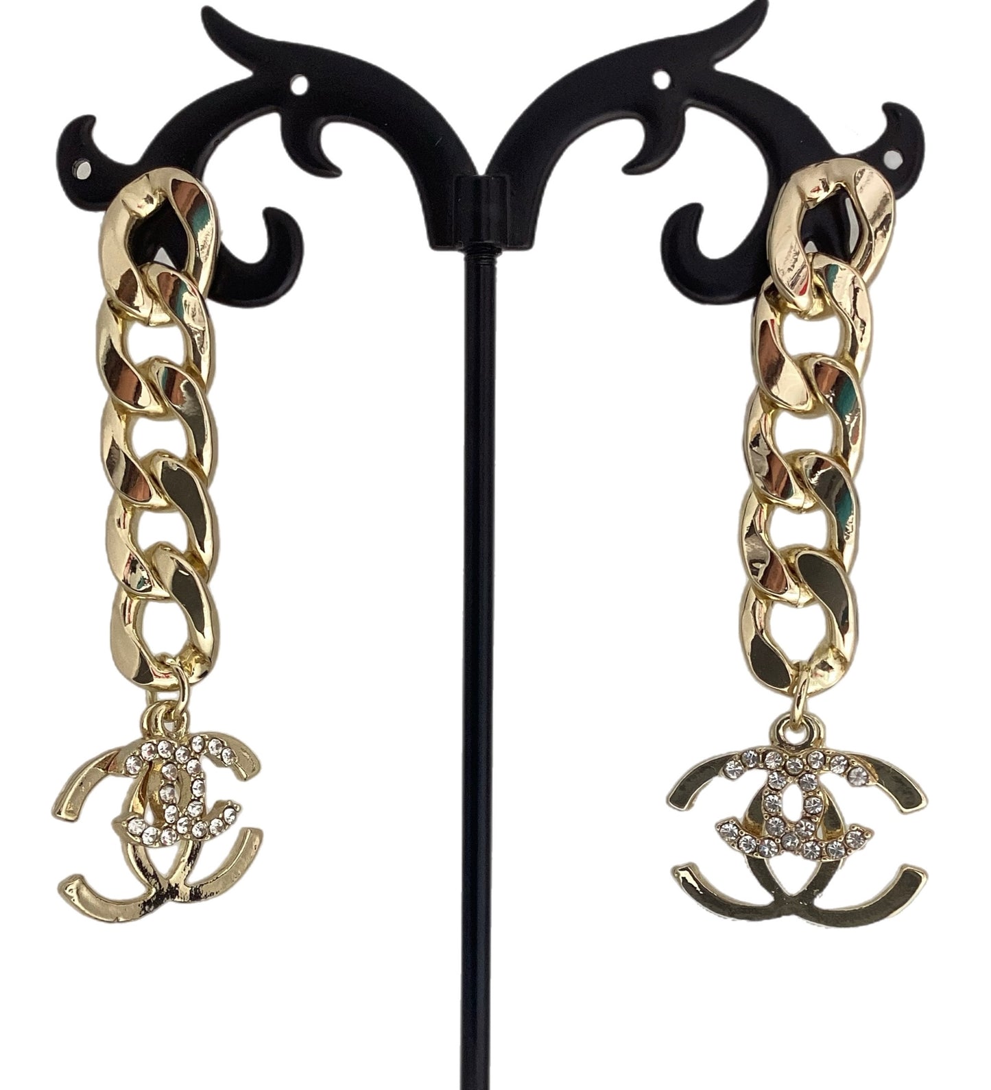 Long Chain Chanel Earrings