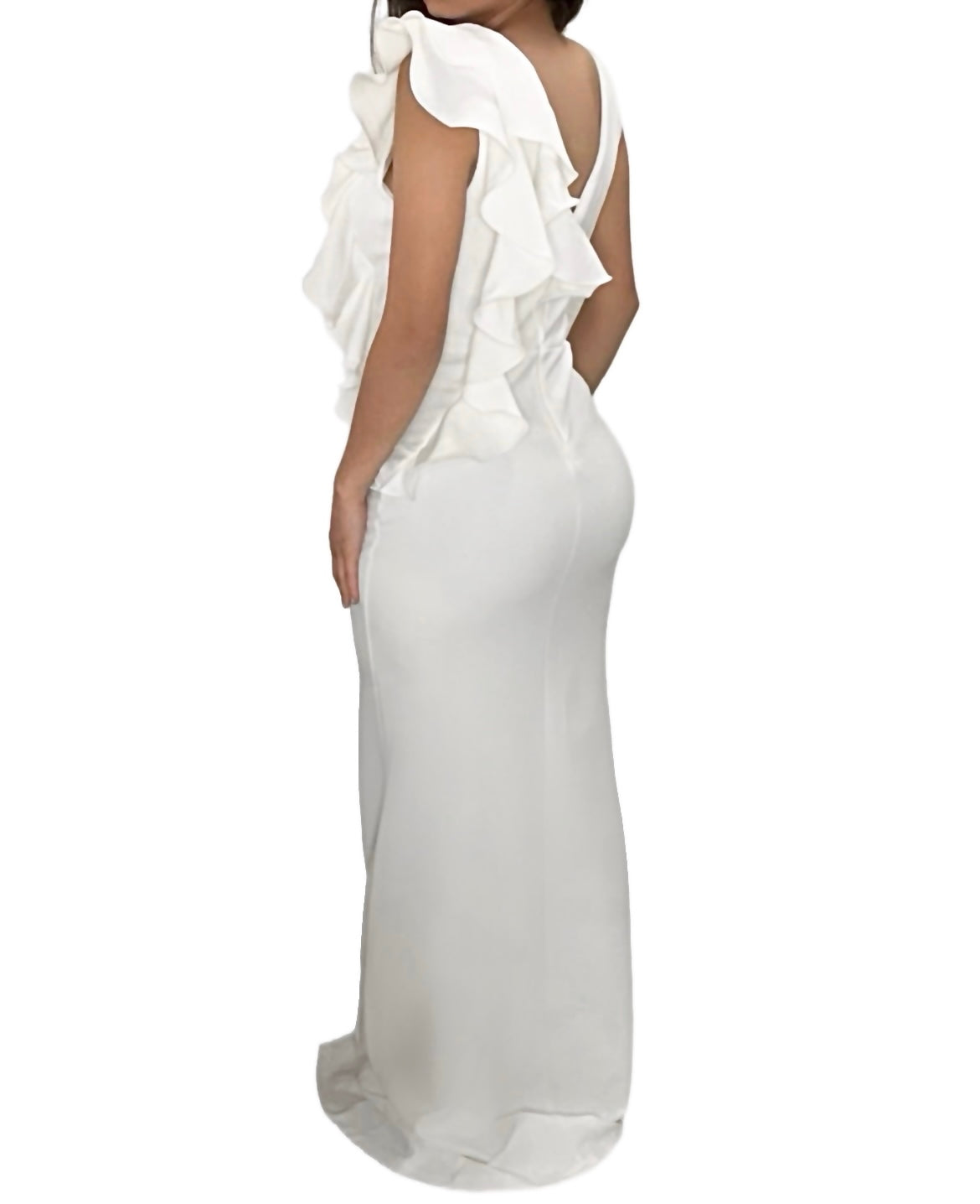 White Ruffle Gown