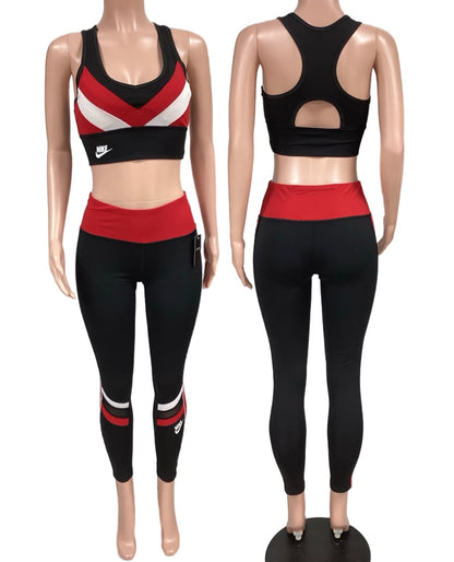 Palatinate purple/Black sports bra 3pcs track set