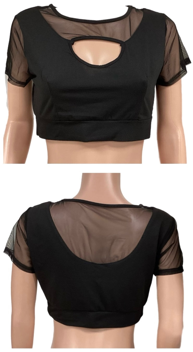 Black Mesh Croptop