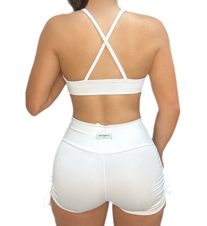 Red Strip Top &  White Short Set