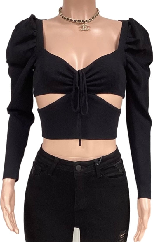 Lace Up Ruffle Top