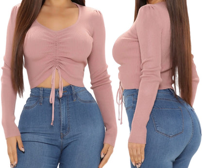 Ribbed Scrunch Top