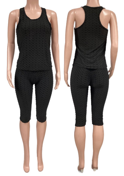 Honeycomb 2pc Tank & Capri workout set