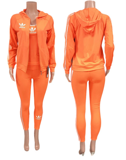 Adidas Neon Orange 3pc track set