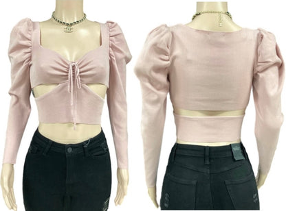 Lace Up Ruffle Top