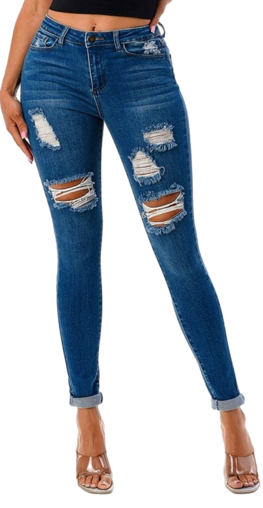 Med Blue Ripped Jeans