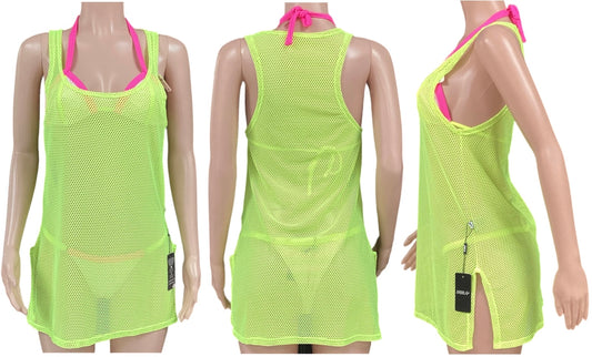Fishnet Tank Top Cover Up Dress