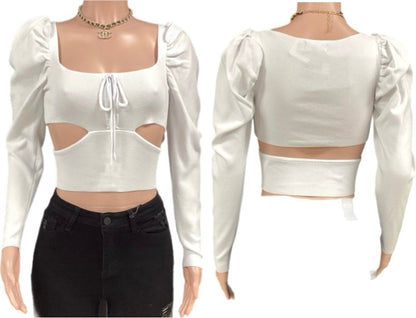 Lace Up Ruffle Top