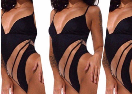 Black & Nude Mesh Bodysuit