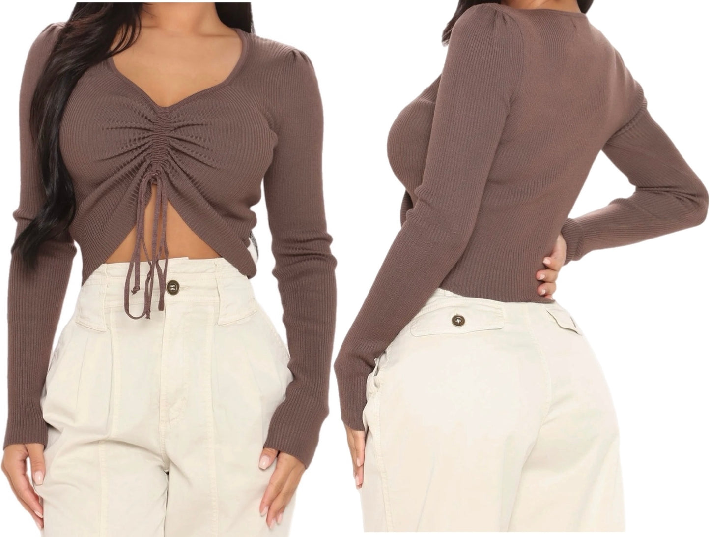 Ribbed Scrunch Top