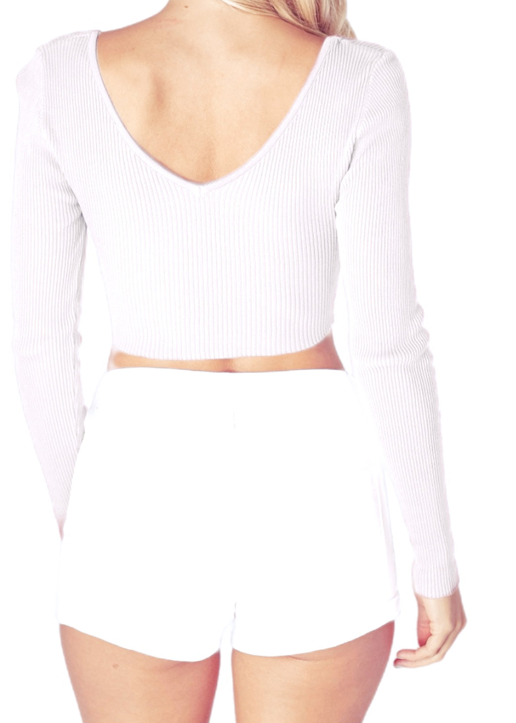 Knit V-neck Crop Top