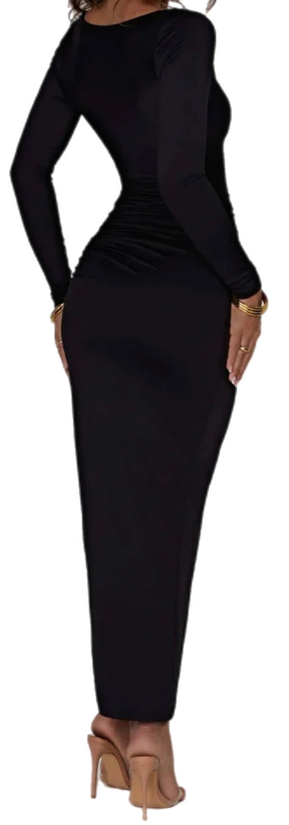 Square High Slit Maxi Dress